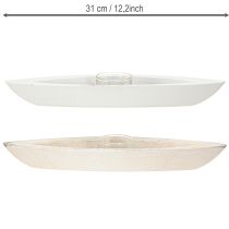 Product Tealight holder maritime tealight boat wood assorted 31×6.5cm 2pcs