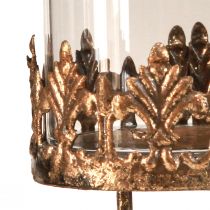 Product Tealight holder with glass for sticking antique look gold Ø5.5cm 4pcs