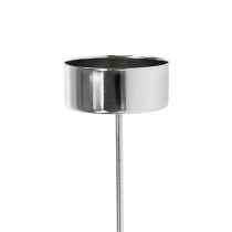 Tealight holder to stick silver 21cm 8pcs