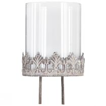 Product Tealight holder for sticking Vintage Ø7cm H7.5cm grey 4 pcs