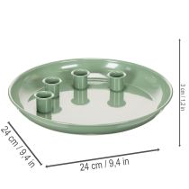 Product Candle plate Advent wreath green with four candle holders 24cm