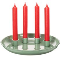 Product Candle plate Advent wreath green with four candle holders 24cm