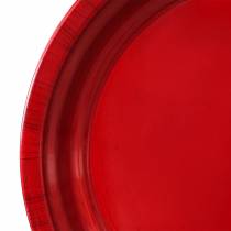 Decorative plate made of metal red with glaze effect Ø30cm