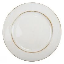Product Decorative plate round plastic retro white brown gloss Ø30cm