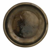 Decorative plate made of metal bronze with glaze effect Ø23.5cm