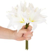 Product Artificial white tiger lily flowers for vases and arrangements, 29cm bunch of 6