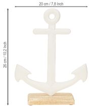 Product Table Decoration Maritime Anchor on Base White Natural 20x5x26cm