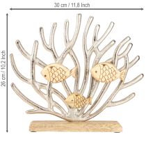Product Nautical table decoration, coral decoration, fish, wood, metal, L30cm