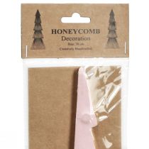 Product Table Decoration Christmas Tree Honeycomb Paper Apricot Gold H30cm 2 Pcs