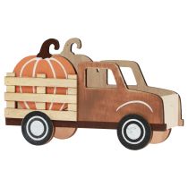 Product Table decoration autumn pumpkin decoration delivery truck wood 20×7.5×12.5cm