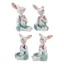 Product Table decoration Easter bunny boys white blue pink 8.5cm 4pcs