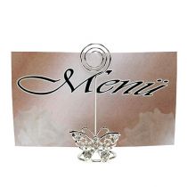 Product Place card holder butterfly 3.5cm silver 6pcs