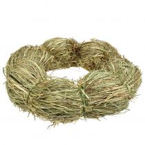 Product Decorative hay wreath for table or wall made of straw and artificial materials