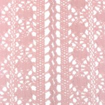 Table runner crochet lace pink 30cm x 140cm