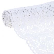 Table runner crochet lace white 30cm x 140cm
