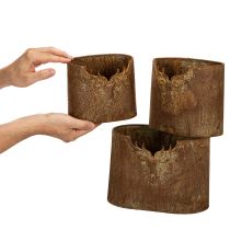 Product Plant pot deer metal oval rustic set of 3 24cm