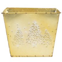 Product Metal planter with glittering fir tree motif, 18cm