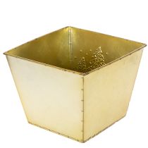Product Metal planter with glittering fir tree motif, 18cm