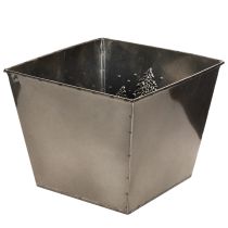 Product Square metal planter with fir tree motif, 18cm