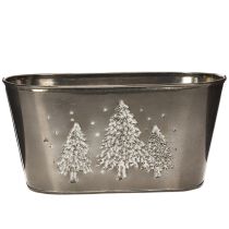 Product Oval planter with embossed fir tree design, 25cm