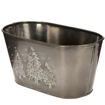 Product Oval planter with embossed fir tree design, 25cm