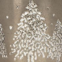 Product Metal planter with glitter fir trees, 13cm