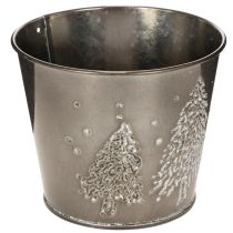 Product Metal planter with glitter fir trees, 13cm
