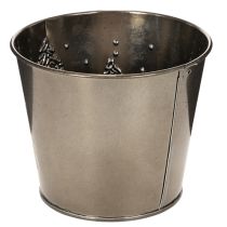 Product Metal planter with glitter fir trees, 13cm