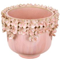 Product Flowerpot Ceramic Pink – Elegant plant pot with flower decoration Ø16cm
