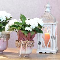 Product Flowerpot Ceramic Pink – Elegant plant pot with flower decoration Ø16cm