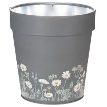 Product Flower pot with floral pattern for modern home and summer balcony decoration, 13cm, 4 pieces