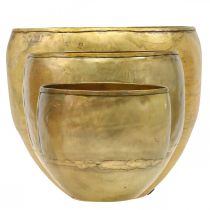 Product Decorative vases brass look metal vases Ø18/15/12.5cm set of 3
