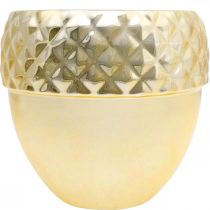 Product Ceramic planter acorn golden Christmas decoration Ø18cm H16.5cm