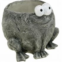 Pot holder frog with smile gray 11x12cm