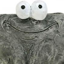 Pot holder frog with smile gray 11x12cm