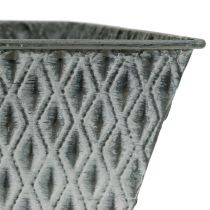 Product Zinc pot with diamond pattern H15cm