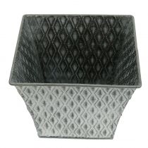 Product Zinc pot with diamond pattern H15cm