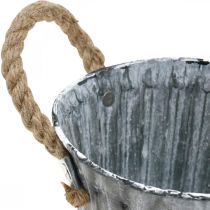 Product Plant pot with handles, metal container, cachepot antique look Ø12cm