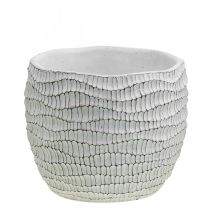 Product Planter Concrete White Vintage Honeycomb Decorative Flowerpot H15cm Ø15cm