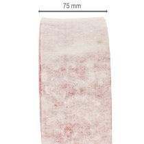 Product Two-tone pot hinge made of 100% wool as a decorative felt ribbon, white/red, 7.5cm wide, 5m long