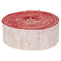 Product Two-tone pot hinge made of 100% wool as a decorative felt ribbon, white/red, 7.5cm wide, 5m long