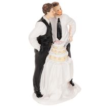 Product Cake topper of a male couple with cake, 16.5cm