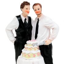 Cake figure male couple with cake 16.5cm