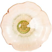 Product Decorative glass plate with foot, flower design, for stylish table decoration and summer decor, 15cm