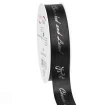 Product Mourning Ribbon Saying Black Silver Cherished … 25mm 25m