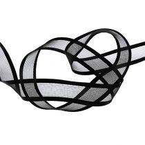 Product Mourning ribbon black with wire 25mm 25m