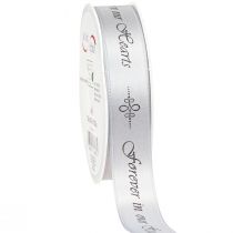 Product Mourning Ribbon Silver Black Saying Forever in … 25mm 25m
