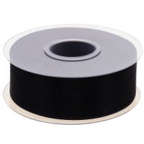 Product Mourning organza ribbon with selvage black 40mm 50m