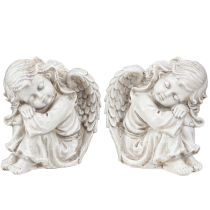 Product Mourning angel sitting figurine Cream 6.5×5×7.5cm 2pcs
