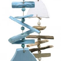 Driftwood fish maritime decoration for hanging 30cm set of 2 pieces